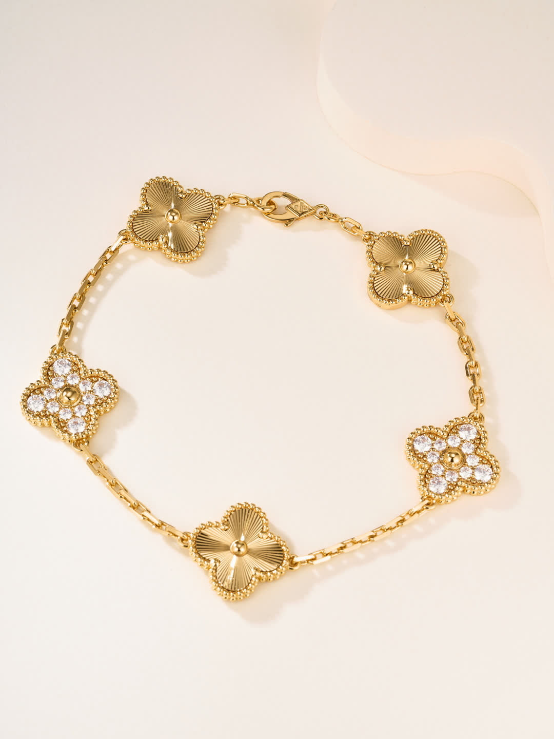 Van Cleef & Arpels Alhambra Gold Bracelet with Diamonds